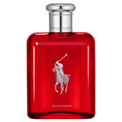 Ralph Lauren Polo Red bottle closeup, a bold daily signature for confident style.