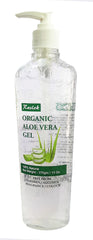 Raslok Aloe Gel bottle highlights all-natural moisturizing formula for face and hair care.