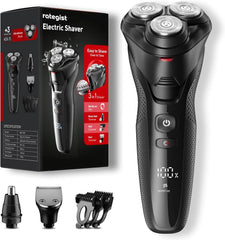 Rategist Eclipse Black razor front view highlights ergonomic design for quick daily grooming