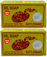 Rattlesnake oil soap packaging showing branding and natural ingredients