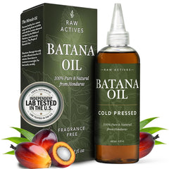 RAW ACTIVES Batana Oil bottle 4oz ready for daily use to support stronger hair.
