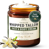 RAW ACTIVES beef tallow jar closeup showcasing rich moisture for dry skin