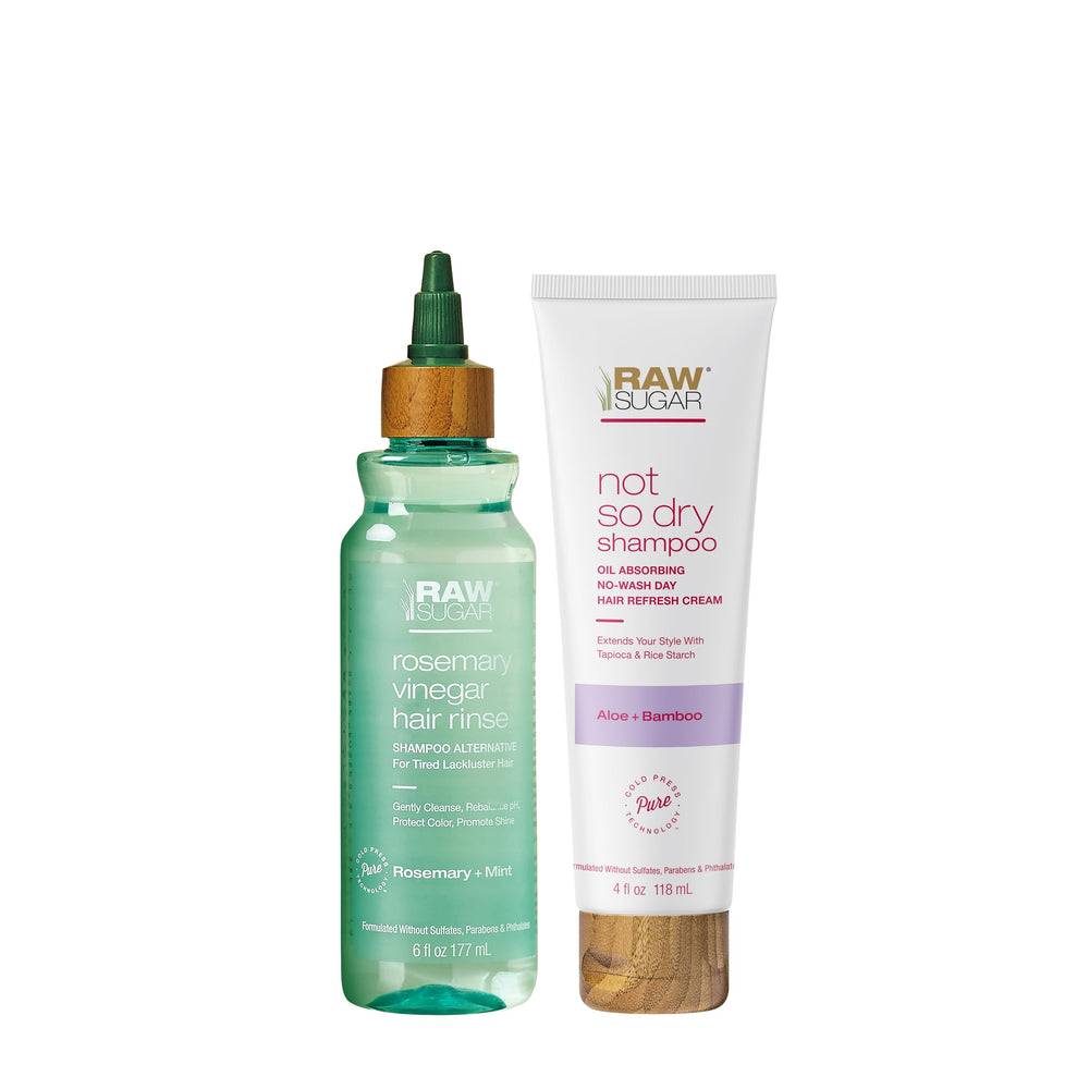 RAW SUGAR Rosemary Vinegar Hair Rinse bottle with refreshing scent for between-wash refresh
