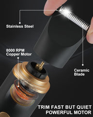 RAXMETRY Manscape Trimmer beveled blade close-up for irritation-free trimming