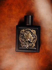 Rayhaan Lion bottle cap detail highlighting premium design.
