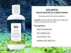 R+Co Atlantis conditioner bottle for detangling and smoothing hair.