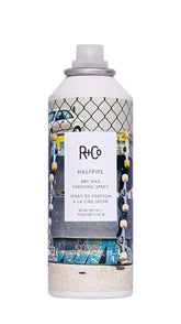 R+Co Halfpipe Dry Wax mist application shows lightweight texture and flexible hold.