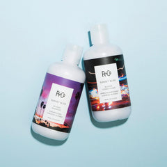 R+Co Sunset Blvd shampoo-lather emphasizes rich foam that helps lift brassiness safely