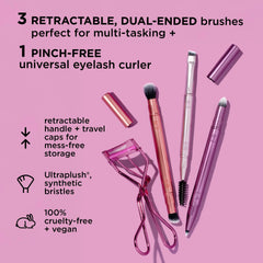 Real Techniques Precision Definer Brush close-up for sharp eyeliner edges.