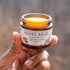 Really Good Blends ingredients display with beef tallow, honey, and olive oil