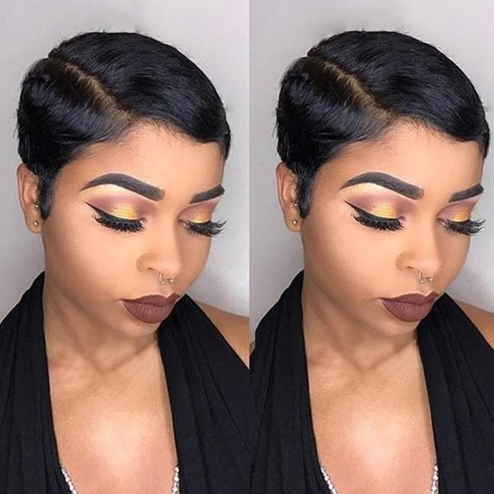 Rebecca Fashion short pixie cut lace front wig with natural hairline for daily wear