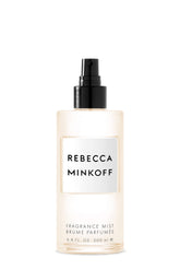 Rebecca Minkoff body spray bottle from the front, premium packaging for daily wear.