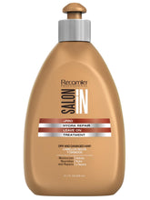 RECAMIER Hydra Repair bottle demonstrates intense hydration for dry, damaged hair.