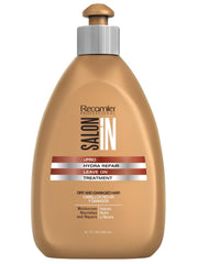 RECAMIER Hydra Repair bottle demonstrates intense hydration for dry, damaged hair.
