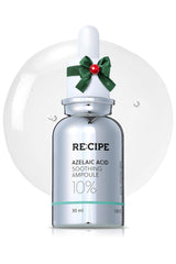 RE:CIPE Azelaic Acid 10 soothing ampoule bottle highlights calming skincare for sensitive skin