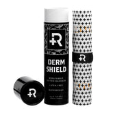 Recovery Aftercare Derm Shield packaging closeup shows latex-free, breathable tattoo cover.