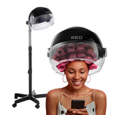 RED by Kiss 3000 ceramic stand dryer front view shows easy-access hood for home or salon use