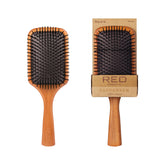 Red by Kiss Evergreen front view highlights sustainable beechwood for gentle detangling.