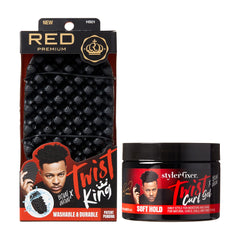 Red by Kiss Twist King brush close-up highlighting its durable, hygienic design for clean styling.