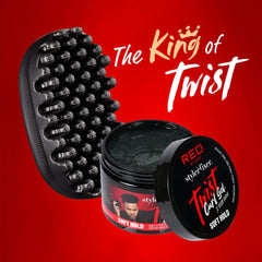 Red by Kiss Twist King brush shows washable construction for easy cleaning between sessions.