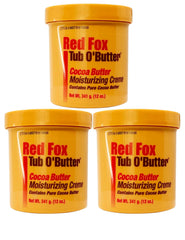 Red Fox Tub O'Butter Cocoa Butter Creme jar closeup highlighting cocoa butter texture for dry skin