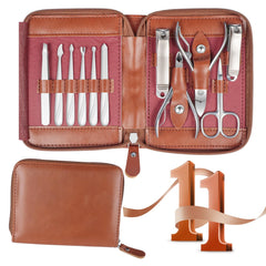 RedFlow Manicure Set 11in1 stainless steel offers durable, all-in-one grooming in one compact kit.