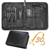 RedFlow manicure set 30-in-1 case opened, travel-ready grooming toolkit for nails