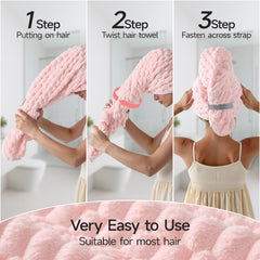 REDKISS elastic band-secure wrap keeps towel in place during routines.
