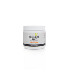Redmond Clay powder texture highlights mineral-rich bentonite for pore cleansing.