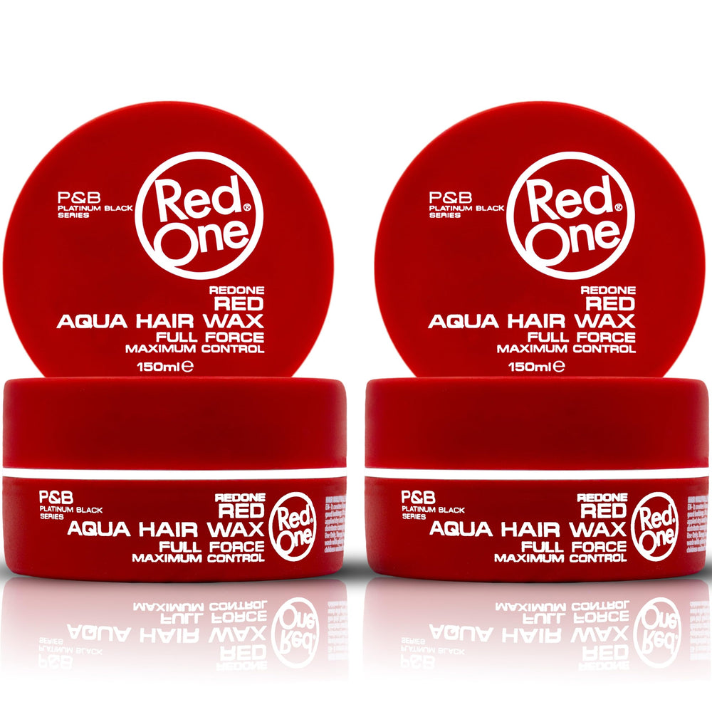 Redone Hair Wax Red strong hold jar closeup for precise all-day styling control.