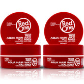 Redone Hair Wax Red strong hold jar closeup for precise all-day styling control.