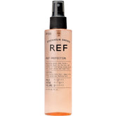 REF 230 Heat Protection Spray bottle demonstrates protective shine boost.