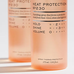 REF 230 Heat Protection Spray finish on hair showing lightweight hold and shine.