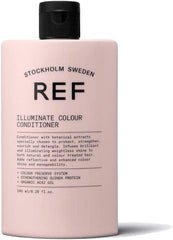 REF Illuminate Colour Conditioner label closeup highlights botanical extracts for protection and nourishment