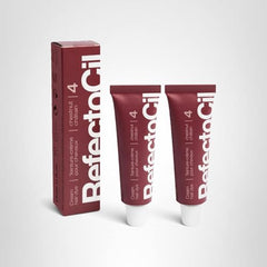 RefectoCil Chestnut 4 hair color result showing natural warm brown shade with subtle red undertone