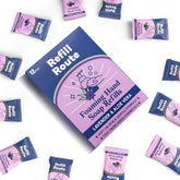 Refill Route jabón espuma bote lavanda ofrece limpieza suave y fragante.