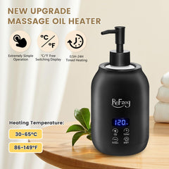ReFzeg massage oil heater in a spa environment, professional yet portable.