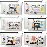 Reginary 12-pcs sewing makeup bag set with varied patterns for versatile daily organization.