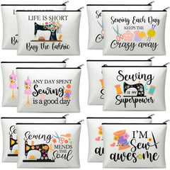 Reginary 12-pcs sewing makeup bag set with varied patterns for versatile daily organization.