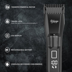 REHOYO BeardFix stainless steel blade close-up for sharp, clean lines