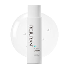 REJURAN Moisture Treatment Toner bottle highlighting barrier support and hydration.