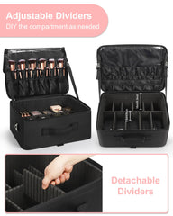 Relavel makeup case brush section organized for easy access