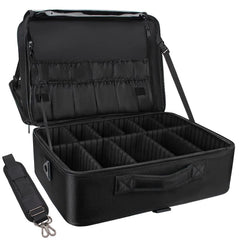 Relavel extra large makeup case front view, efficient travel organization