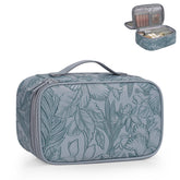 Relavel Flora Butterfly makeup bag top view, cute pink PU leather, portable storage for daily cosmetics.