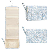 Relavel Hanging Toiletry Bag shows spacious capacity for cosmetics and travel-size bottles.