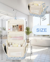 Relavel Hanging Toiletry Bag with multi-compartments open layout keeps cosmetics organized on trips.