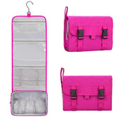 Relavel hanging travel toiletry bag open demonstrates large capacity for family trips
