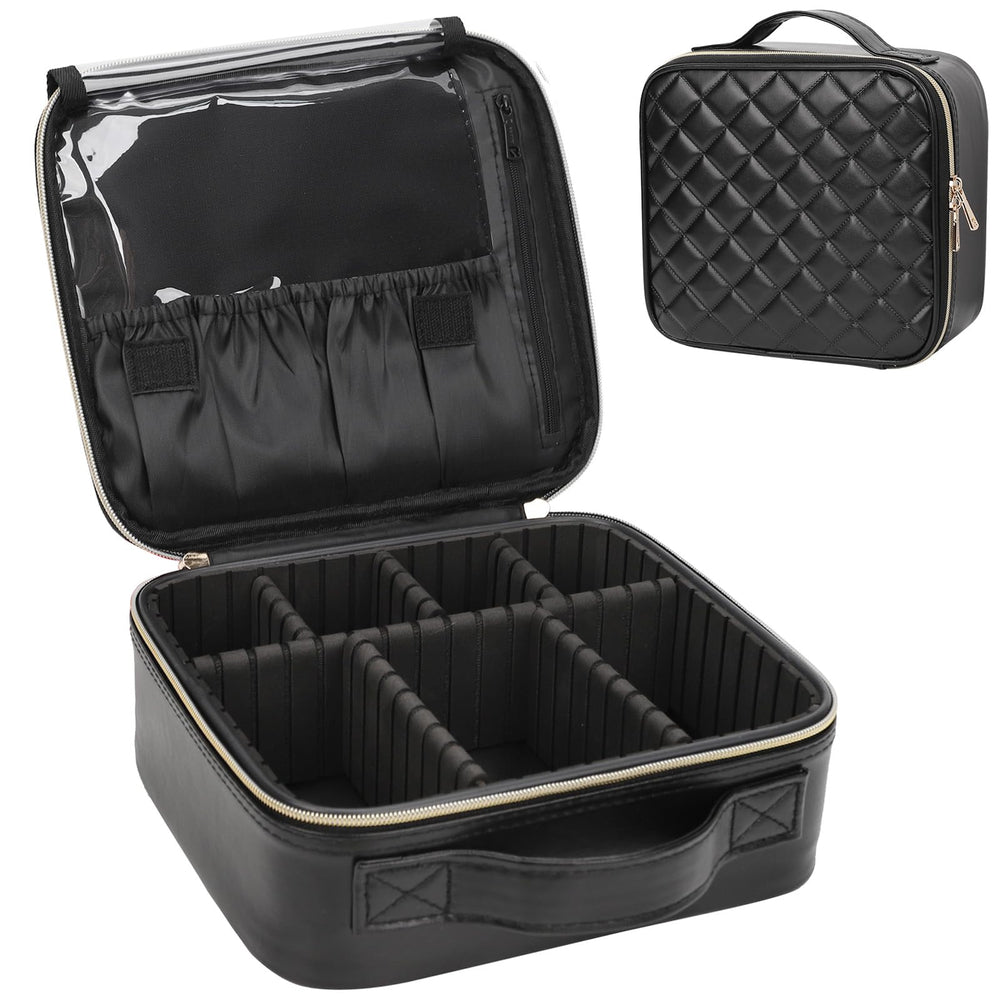 Relavel makeup bag front view highlighting travel-ready storage for cosmetics and accessories