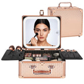 Relavel makeup bag LED mirror in rose gold for on-the-go makeup checks