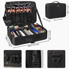 Relavel makeup case side strap travel view shows portable storage for on-the-go